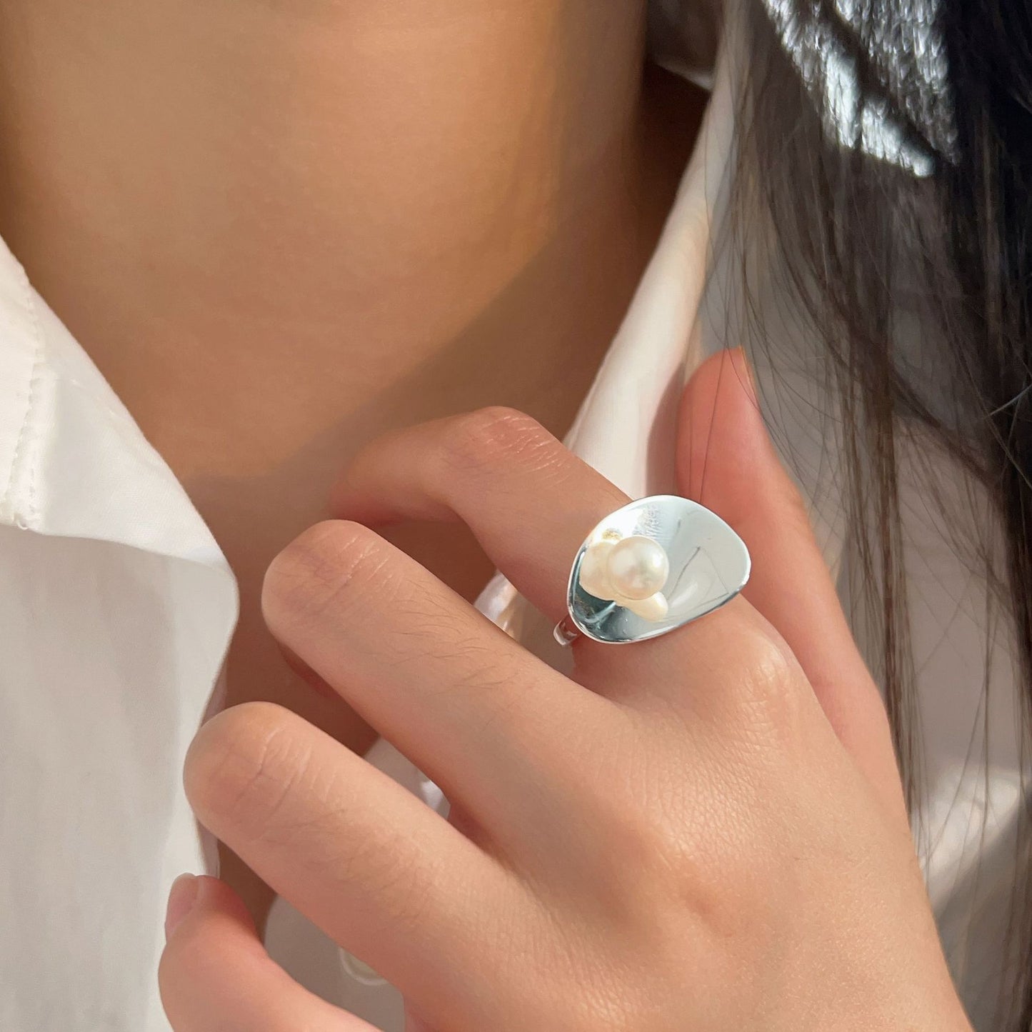 C3廠 韓國韓版橢圓形珍珠S925純銀戒指 批發 折扣@洽客服 25.12.W2「HJZ159」