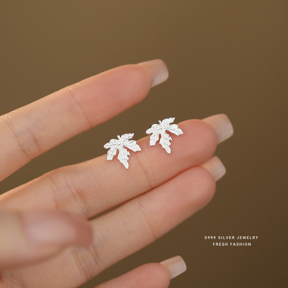 C廠 韓國韓版個性楓葉S999純銀耳環 批發 折扣@洽客服 25.11.26「F6483」