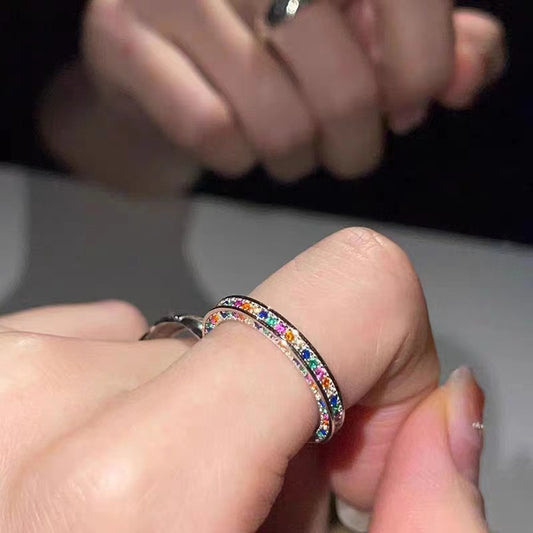 A廠 韓系遇見彩虹~多巴胺彩色鋯石銅戒指 批發 折扣@洽客服 25.04.W3「2292」