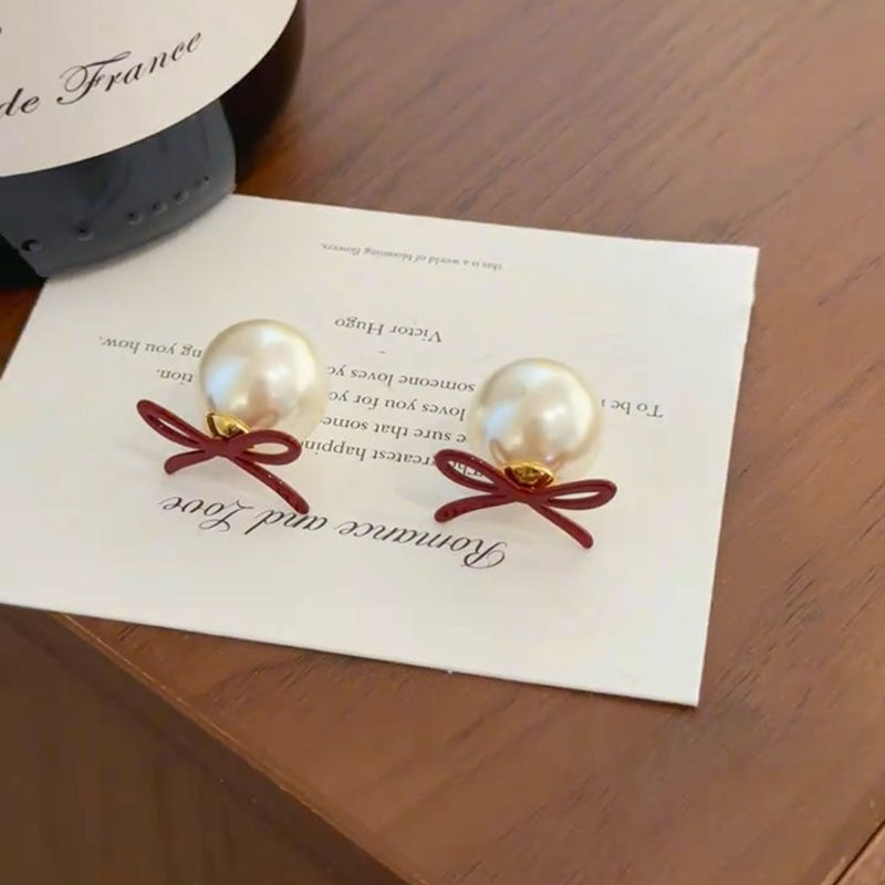 A2廠 韓國韓版蝴蝶結珍珠銀針耳環 批發 折扣@洽客服 25.11.W2「HE29148」