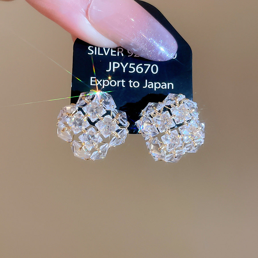 A2廠 韓國韓版鑲鋯石方形吊墜電鍍14K真金銀針耳環 批發 折扣@洽客服 25.11.W3「WE4816」