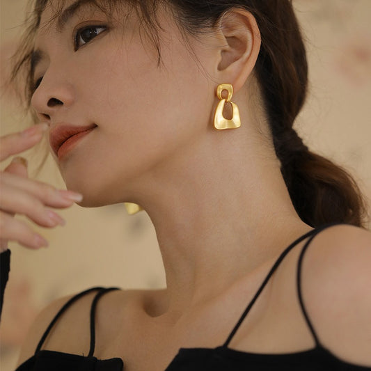 A2廠 韓國韓版金屬不規則幾何銀針耳環 批發 折扣@洽客服 26.03.W1「E1786-2」