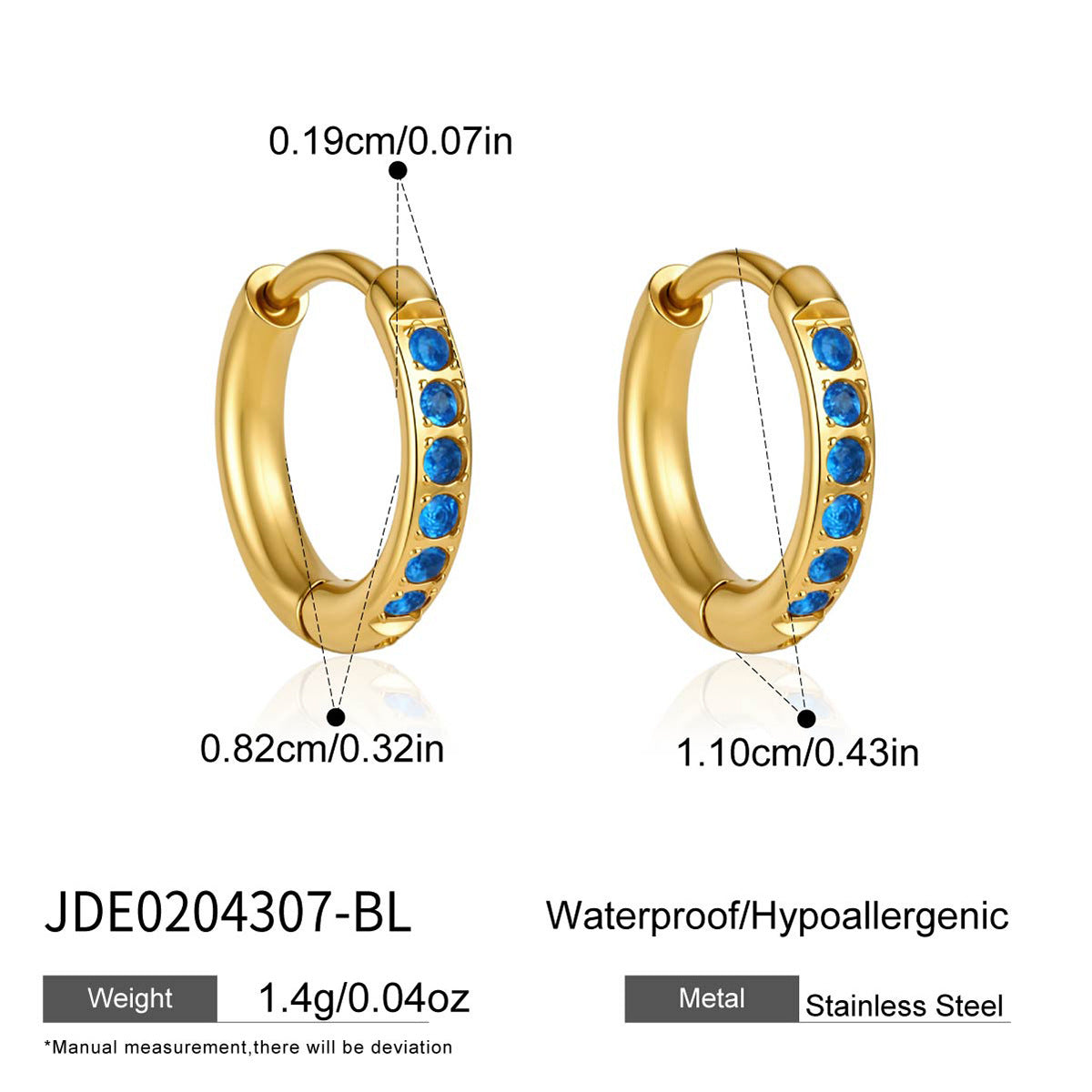 B廠 歐美款  CAMIE 鈦鋼鍍18K金耳環26.06.W4「JDE0204307」