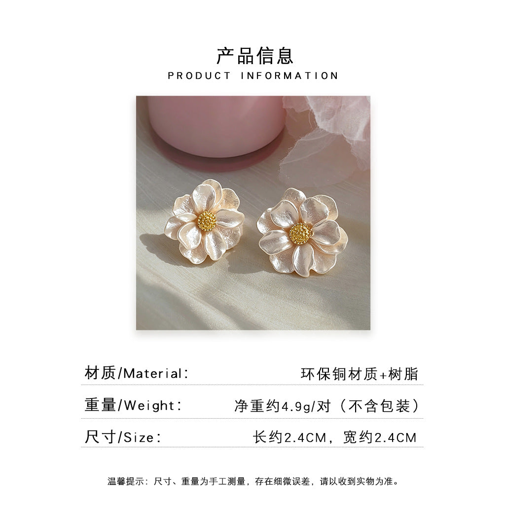A廠 日韓系氣質梔子花耳環批發 折扣@洽客服 26.-8.26「7652」