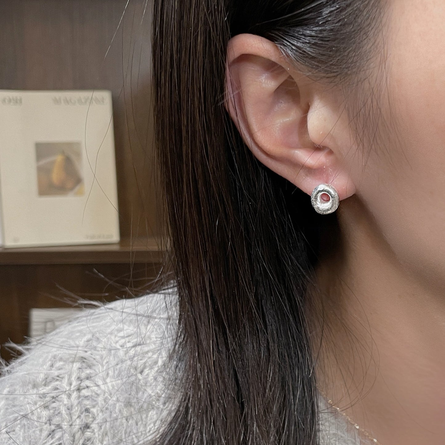 C2廠 S925純銀 ｜ 韓國韓版磨砂甜甜圈耳環 批發 折扣@洽客服 26.01.W2「XSE2298」