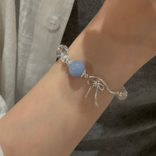 C2廠 韓國韓版海藍寶白水晶S925純銀手鍊 批發 折扣@洽客服 25.11.W1「SB4154」