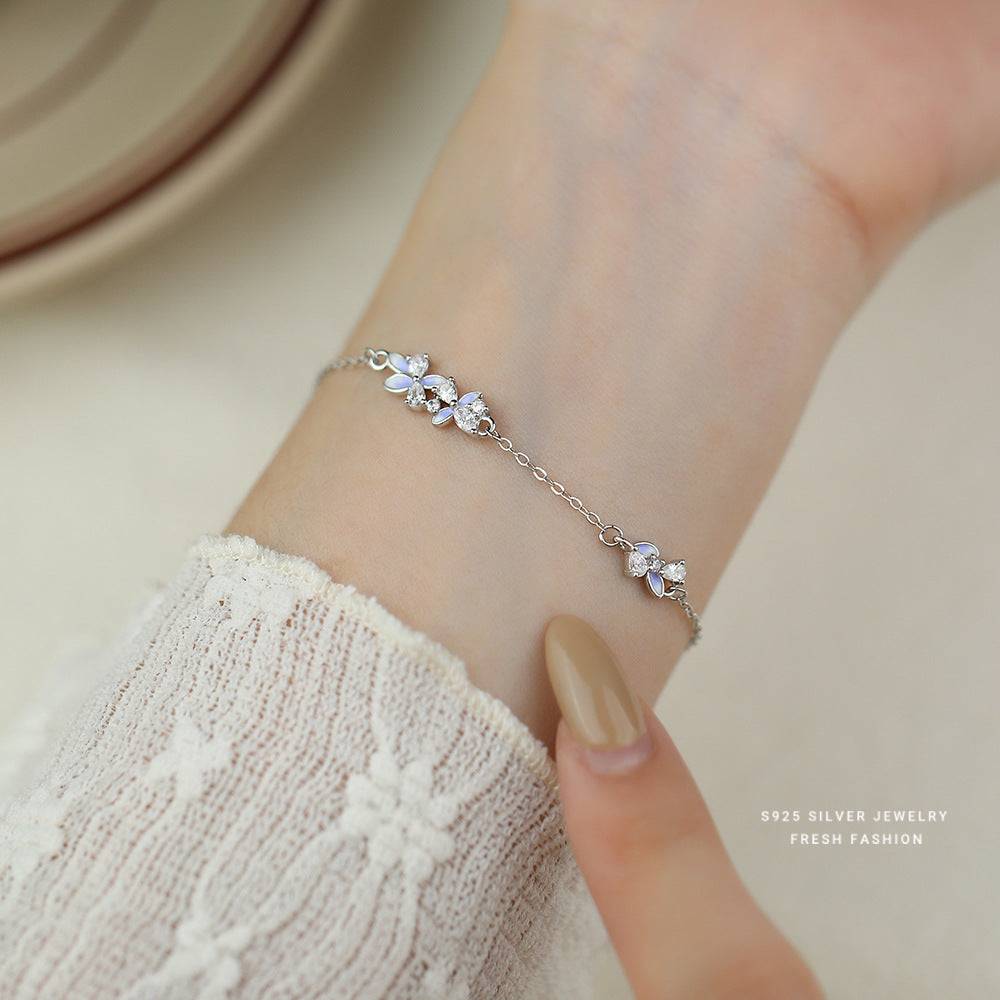 C廠 韓國韓版紫色滴膠繁花S925純銀手鍊 批發 折扣@洽客服 25.12.W2「L1236」