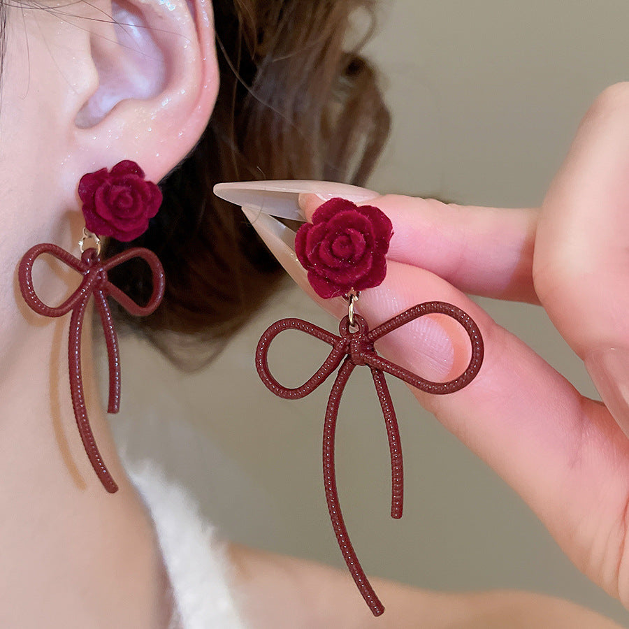A2廠 韓國韓版玫瑰花蝴蝶結珍珠銀針耳環 批發 折扣@洽客服 25.10.W5「HE28841-HE28842」