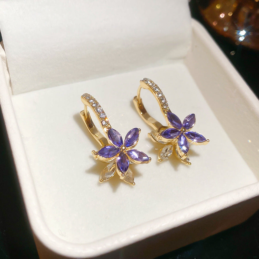 A2廠 韓國韓版鑲鑽花朵銀針耳環 批發 折扣@洽客服 25.12.W4「HE29791」