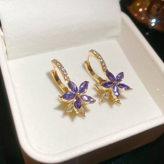 A2廠 韓國韓版鑲鑽花朵銀針耳環 批發 折扣@洽客服 25.12.W4「HE29791」