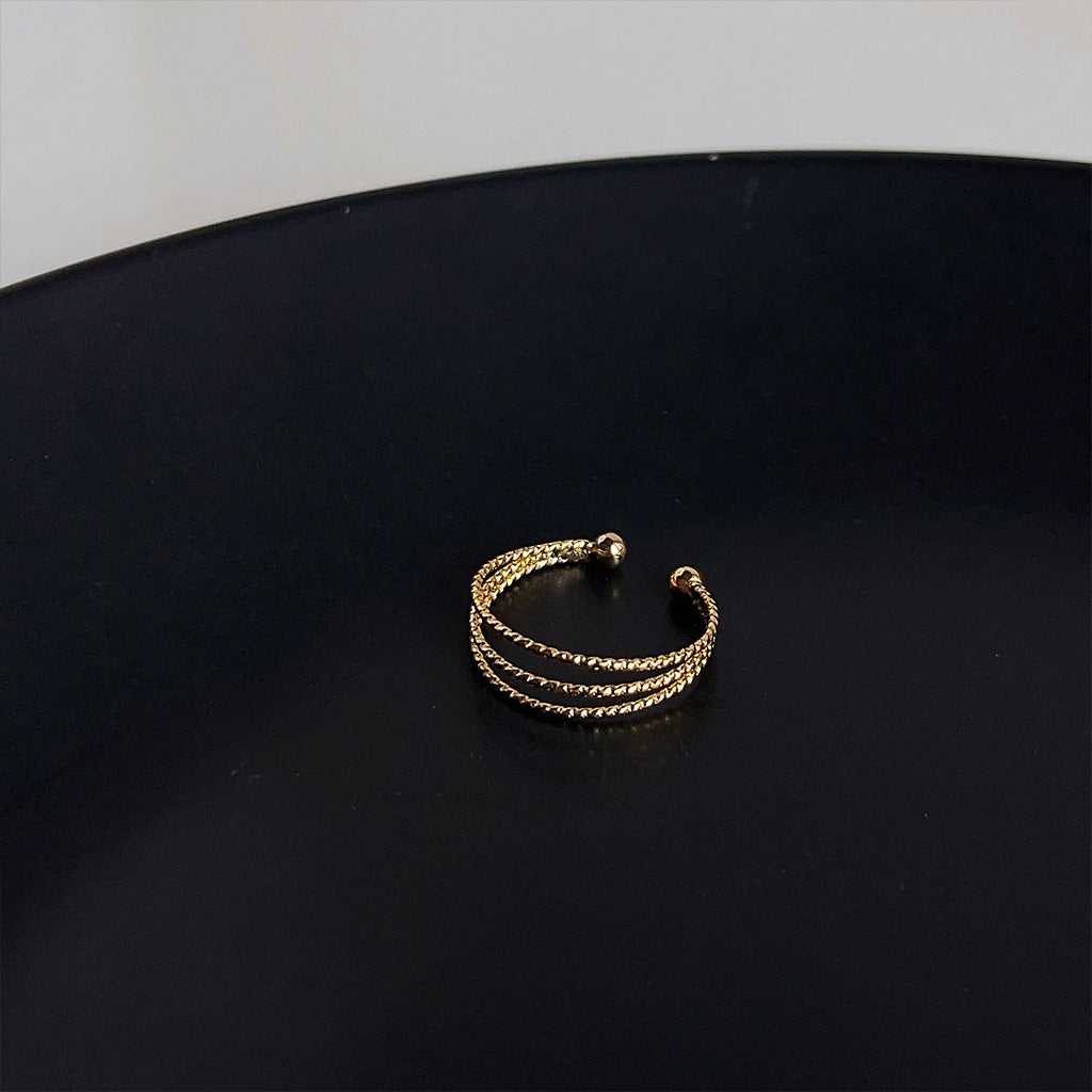 A2廠 日韓款三層素圈銅鍍18K金電鍍戒指 批發 折扣@洽客服 25.12.W1「C-49」