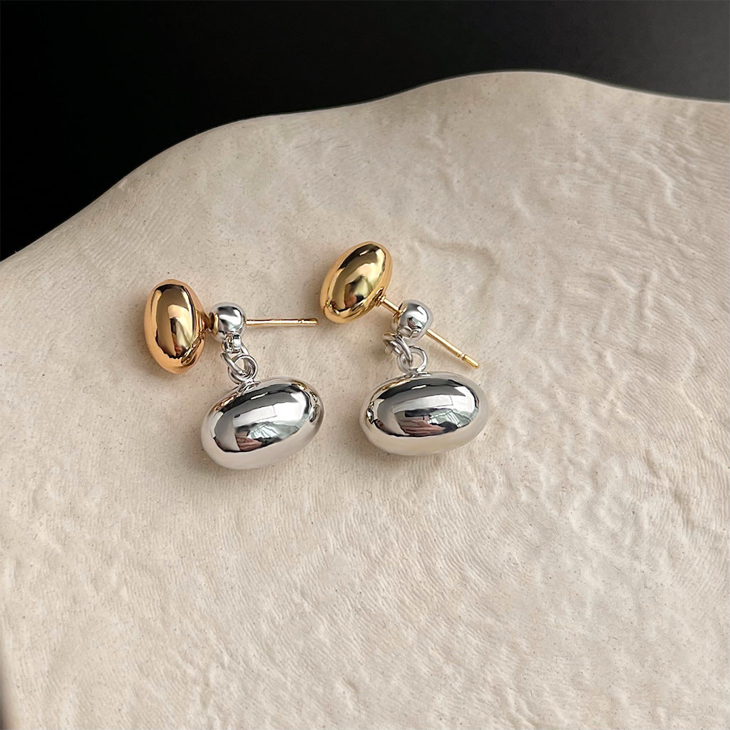 A廠 日韓款 橢圓豆豆銀針耳環 批發 折扣@洽客服 25.10.W5「2696」