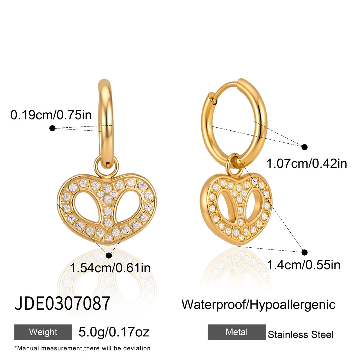 B廠 歐美款ENDLESS LOVE 鈦鋼鍍18K金耳環批發 折扣@洽客服 26.·10.W3「JDE0307087」