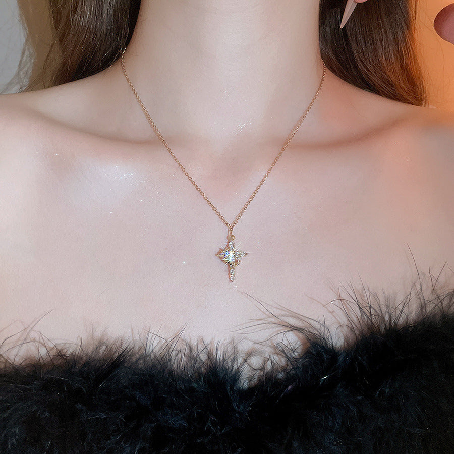 A2廠 韓國韓版鋯石十字架吊墜項鍊 批發 折扣@洽客服 25.10.W5「TN136」