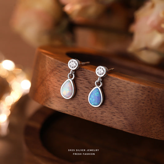 C廠 韓國韓版奢華水滴歐泊石 S925純銀耳環 批發 折扣@洽客服 25.12.W4「E5963」