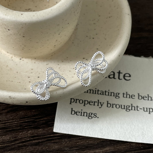 C2廠 韓系限量款鏤空蝴蝶結S925純銀耳環批發 折扣@洽客服 26.03.W3「XSE2429」