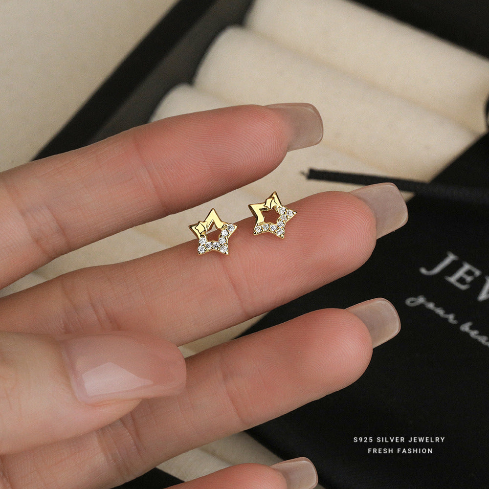 C廠 韓國韓版金閃閃星星S925純銀耳環 批發 折扣@洽客服 25.11.W3「E4331」