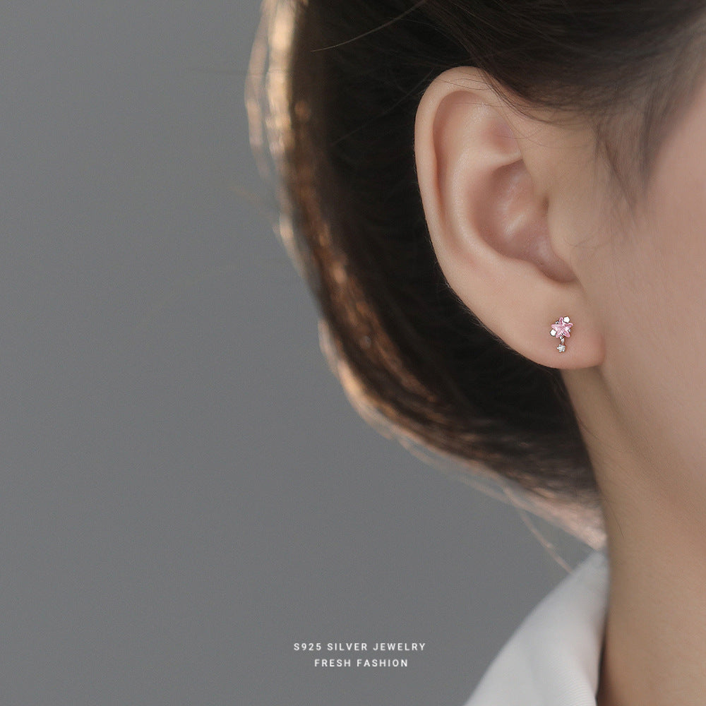 C廠 韓國韓版少女風鋯石星星S925純銀耳環 批發 折扣@洽客服 26.01.W1「E6006」