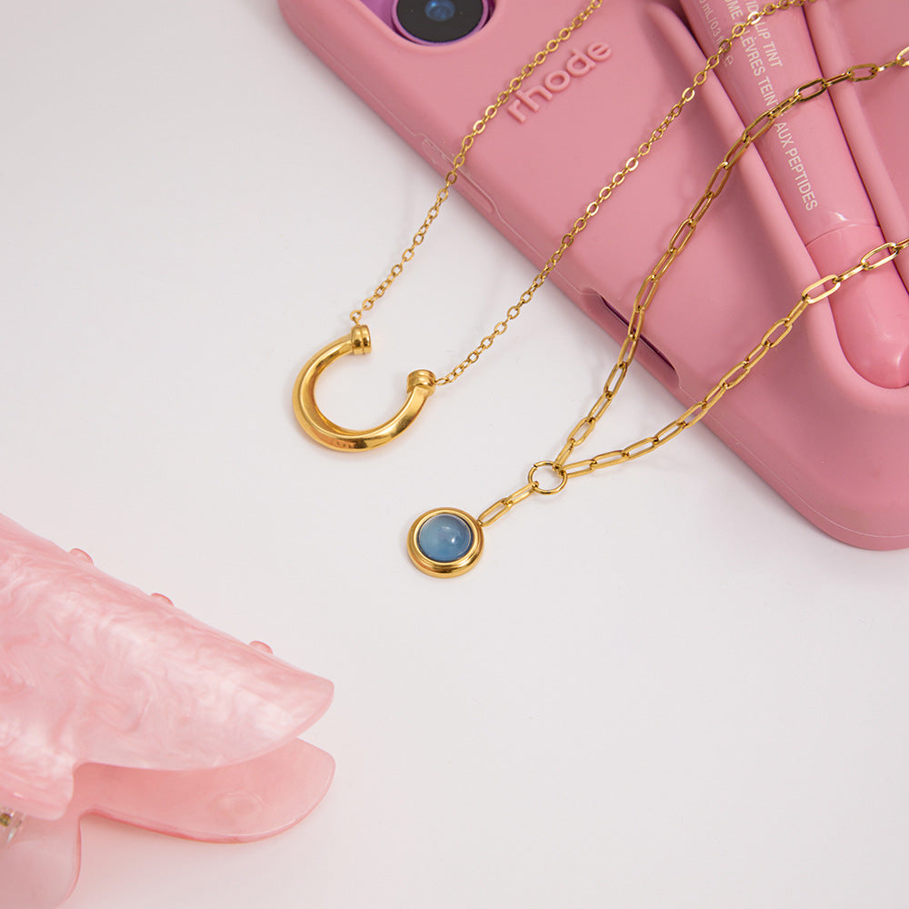 B廠 歐美款 馬術系列馬蹄 鈦鋼鍍18K金項鍊 批發 折扣@洽客服 25.10.W5「JDN0306075 JDN0306076 」