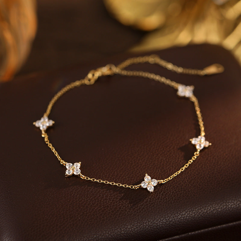 C廠 韓系 滿天星四葉草S925銀手鍊批發 折扣@洽客服 26.06.W3「BRS3274」