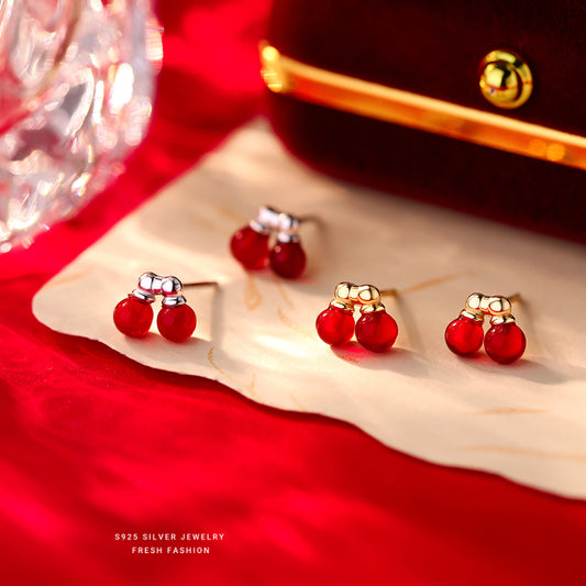 C廠 S925純銀｜ 櫻桃耳環 批發 折扣@洽客服 26.01.W2「E6058」