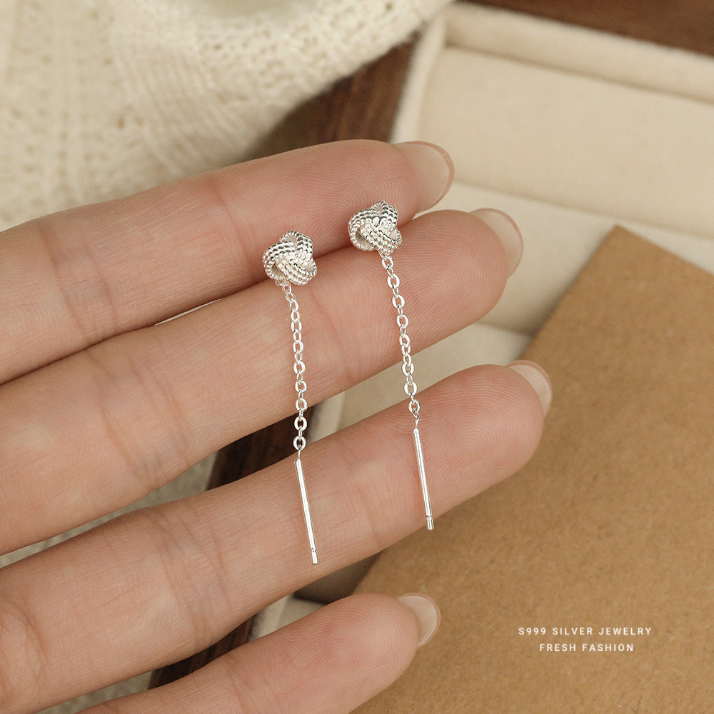 C廠 韓國韓版編織紋如意繩結S999純銀耳環 批發 折扣@洽客服 25.12. W2「F6368」