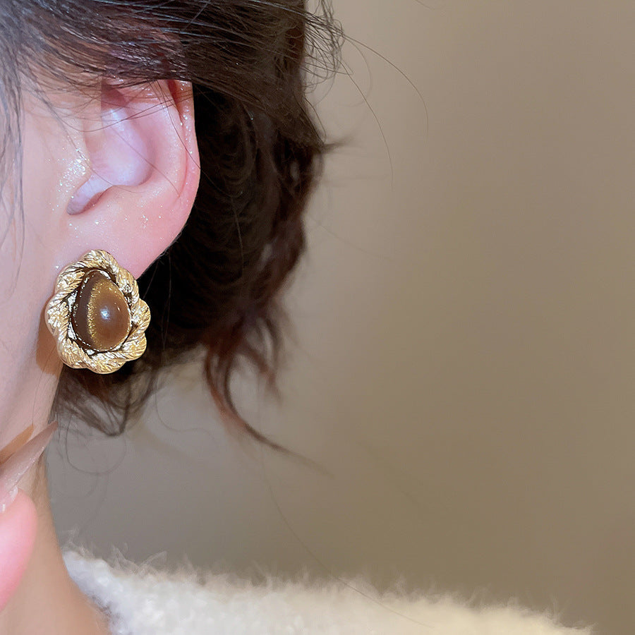 A2廠 韓國韓版虎眼石方形圓形銀針耳環 批發 折扣@洽客服 25.11.W2「HE29084 HE29102」