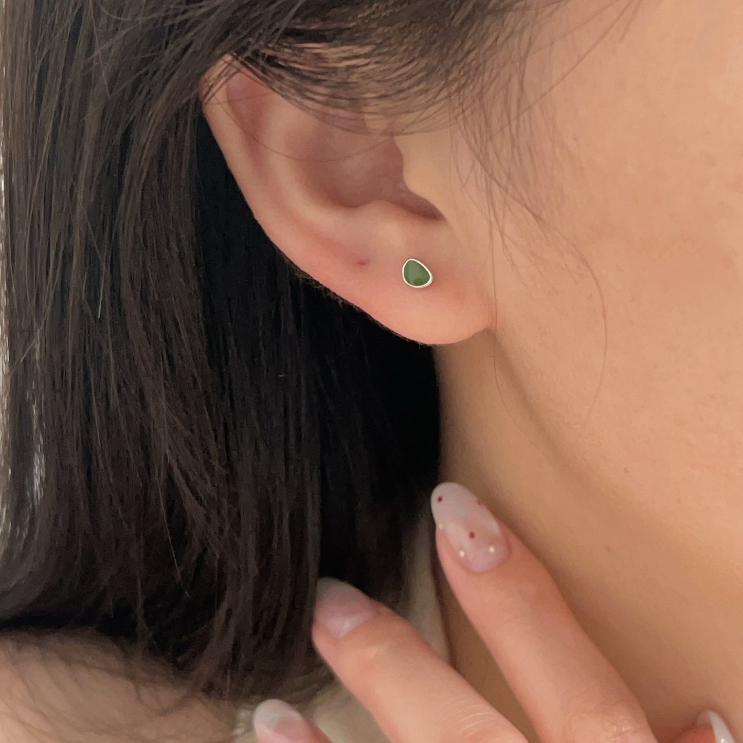 C3廠 韓國韓版酪梨色滴釉S999足銀耳環 批發 折扣@洽客服 25.10.W5「SES102」