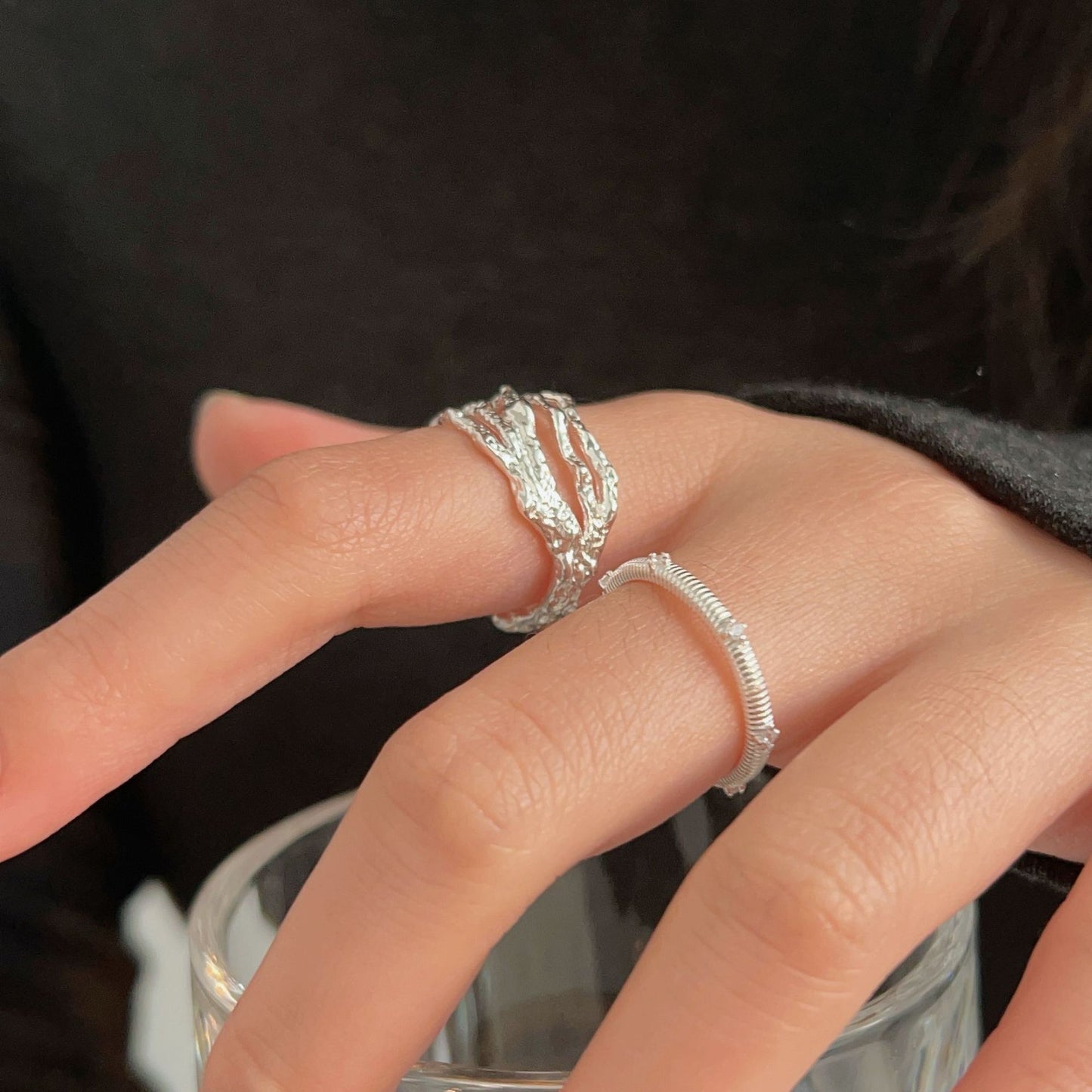 C3廠 韓國韓版S925純銀｜幾何不規則戒指 批發 折扣@洽客服 26.02.W3「jz122/jz120」