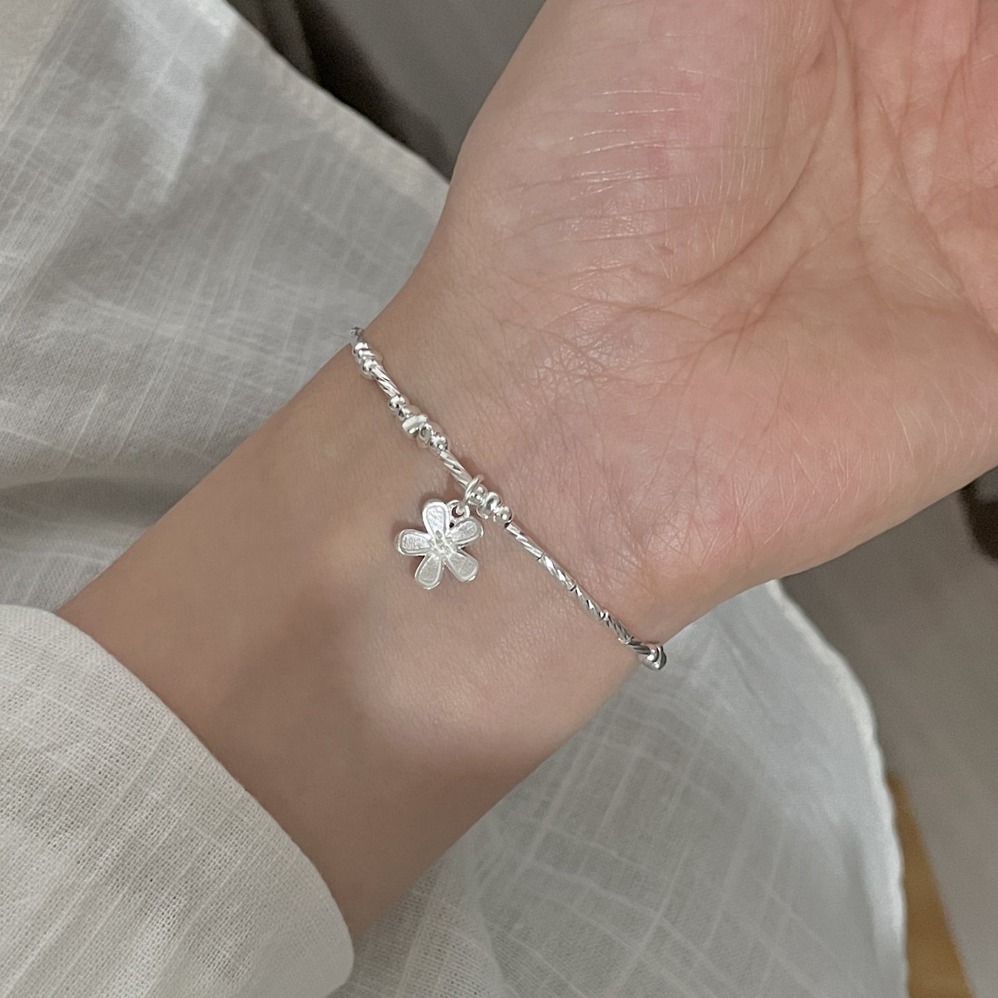 C2廠 韓國韓版花朵S925純銀手鍊 批發 折扣@洽客服 26.01.W1「XSB4096」