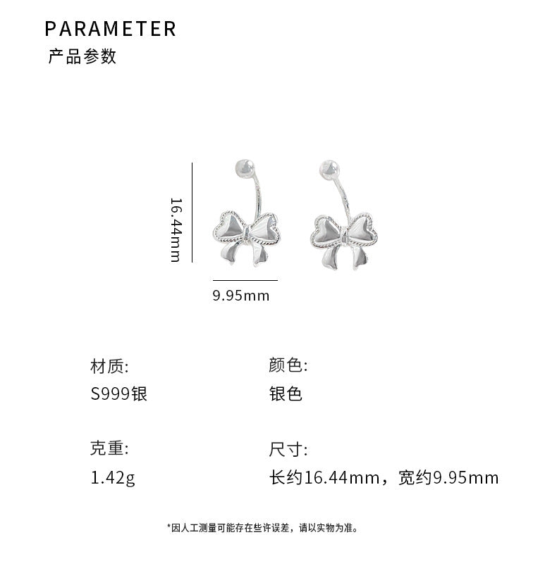 C廠 蝴蝶結彎鉤S999足銀耳環「YC10366E」24.10.W1 批發折扣@洽客服