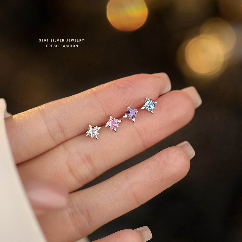 C廠 韓國韓版彩色糖果風星星S999純銀耳環 批發 折扣@洽客服 25.11.W1「E5729」