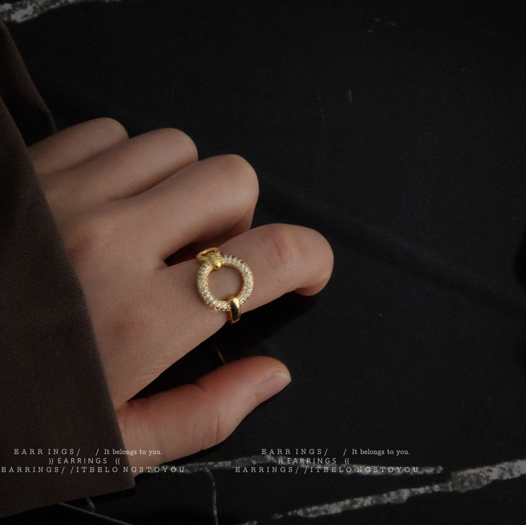 A2廠 日韓款O型設計感微鑲鋯石銅鍍18K金開口戒指 批發 折扣@洽客服 25.12.W1「1468」