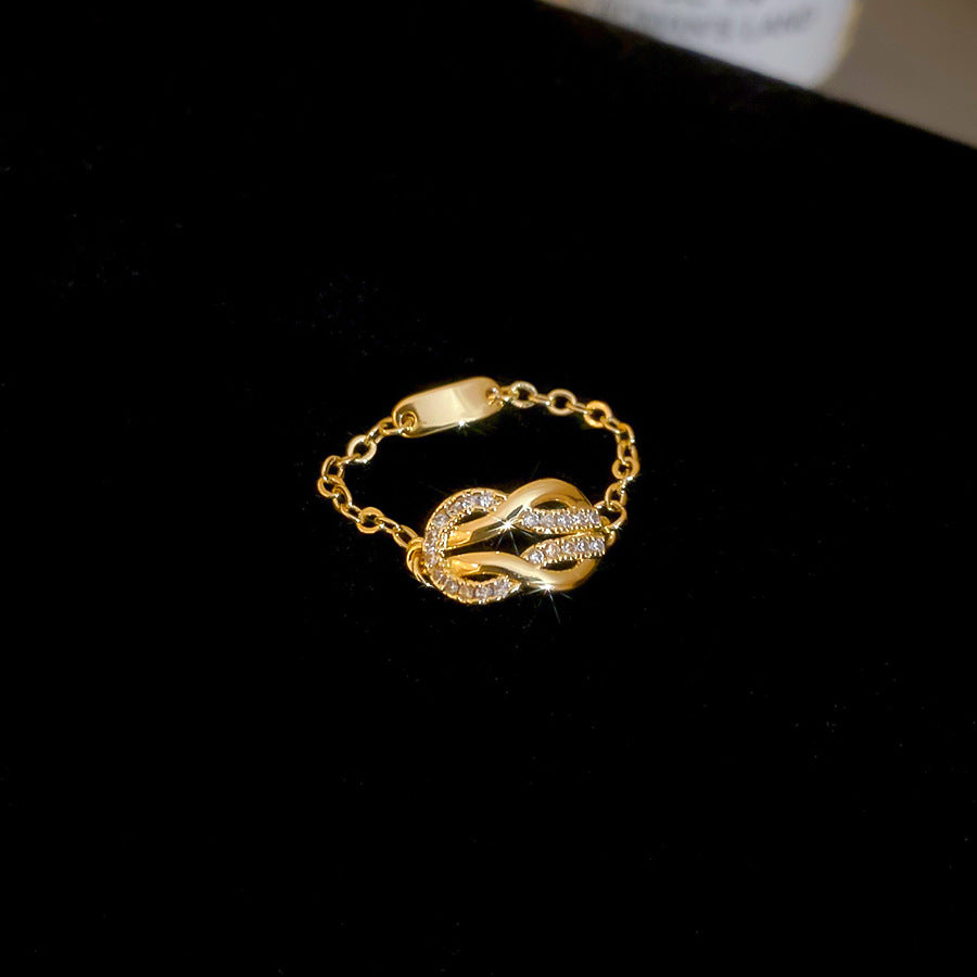 A2廠 韓國韓版馬蹄扣鏈鋯石復古銅戒指 批發 折扣@洽客服 26.02.W3「HR2919-1」