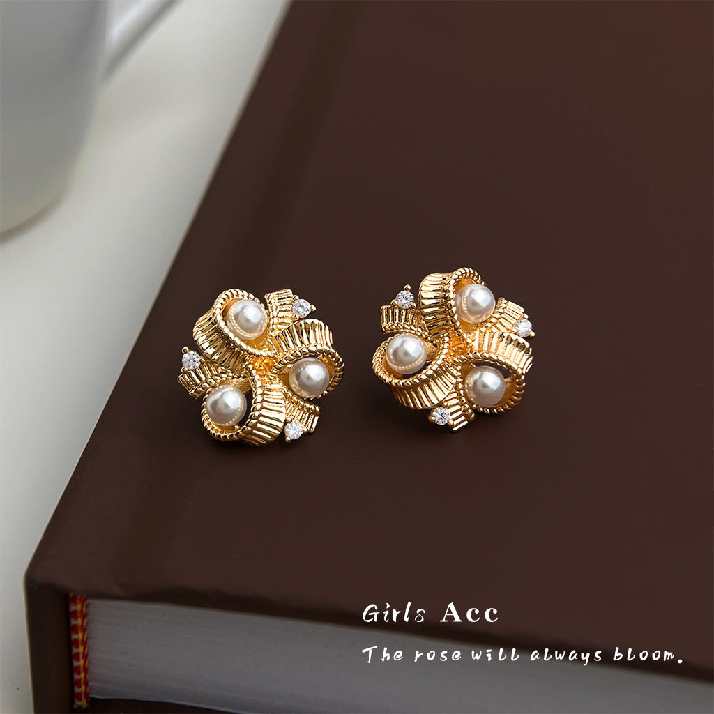 A廠 日韓款文藝復古鋯石珍珠耳環 批發 折扣@洽客服 26.01.W1「3019」