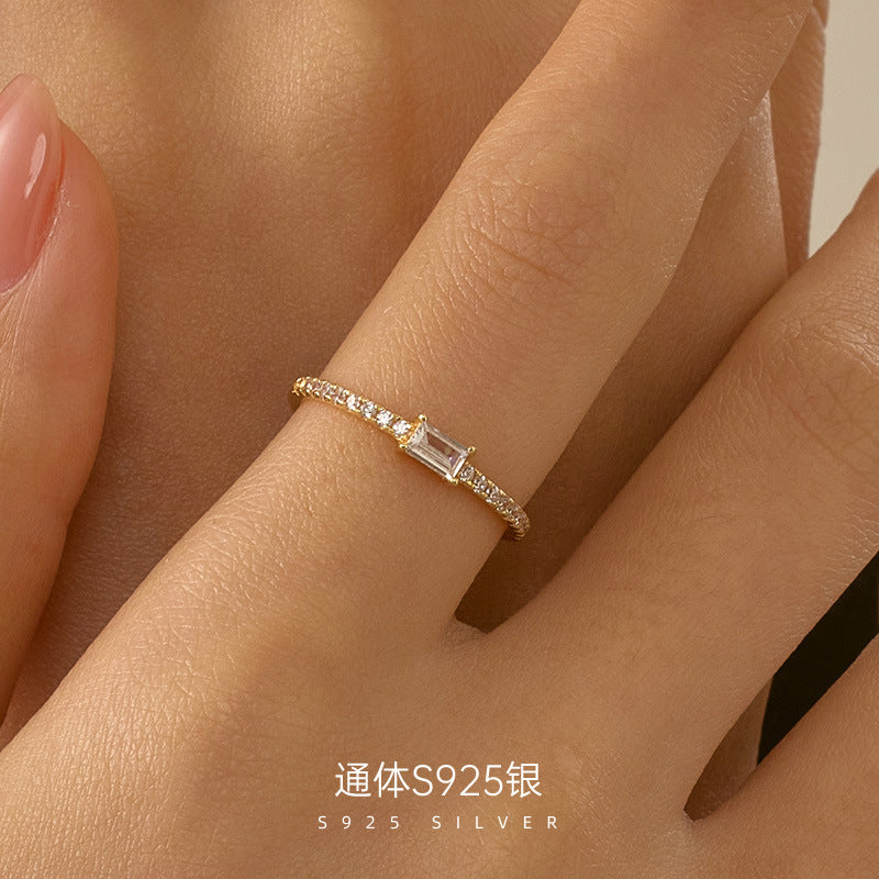 C廠 韓系排鑽小方糖S925純銀戒指批發 折扣@洽客服 26.08.W2「RS3938」
