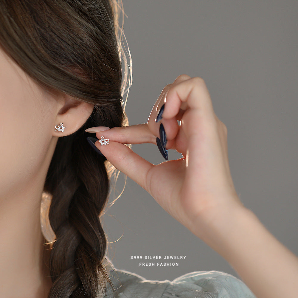 C廠 韓國韓版蝴蝶結S999純銀耳環 批發 折扣@洽客服 25.11.W1「E5731」
