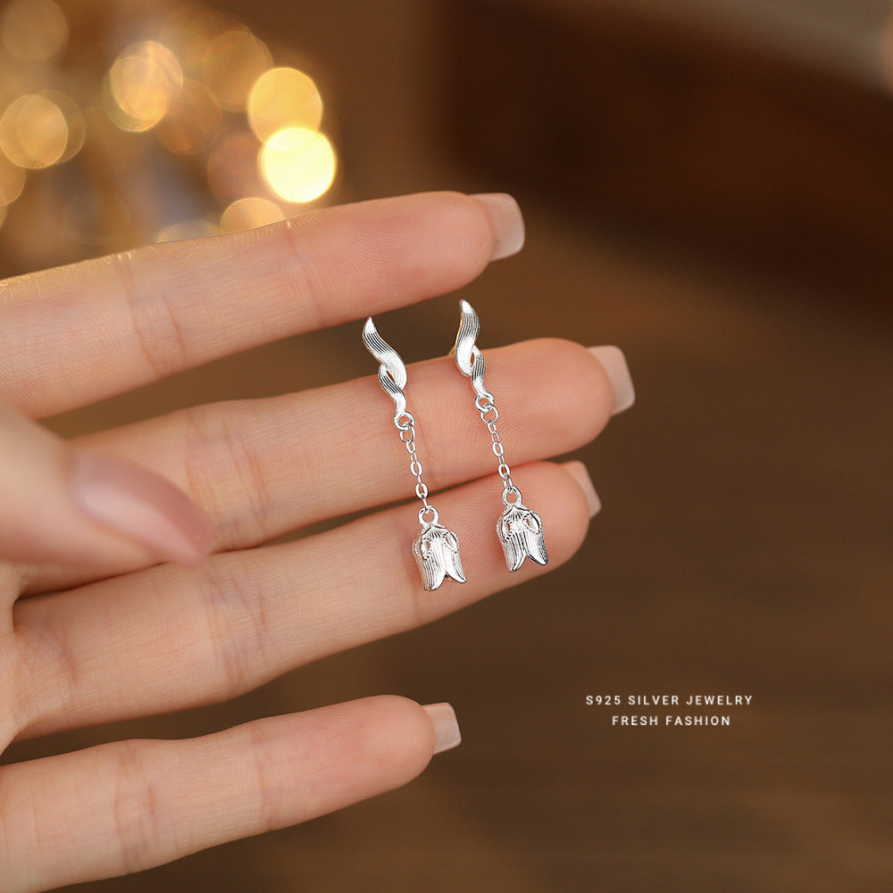 C廠 韓國韓版長款流蘇鈴蘭花S925純銀耳環 批發 折扣@洽客服 25.11.W1「E5675」