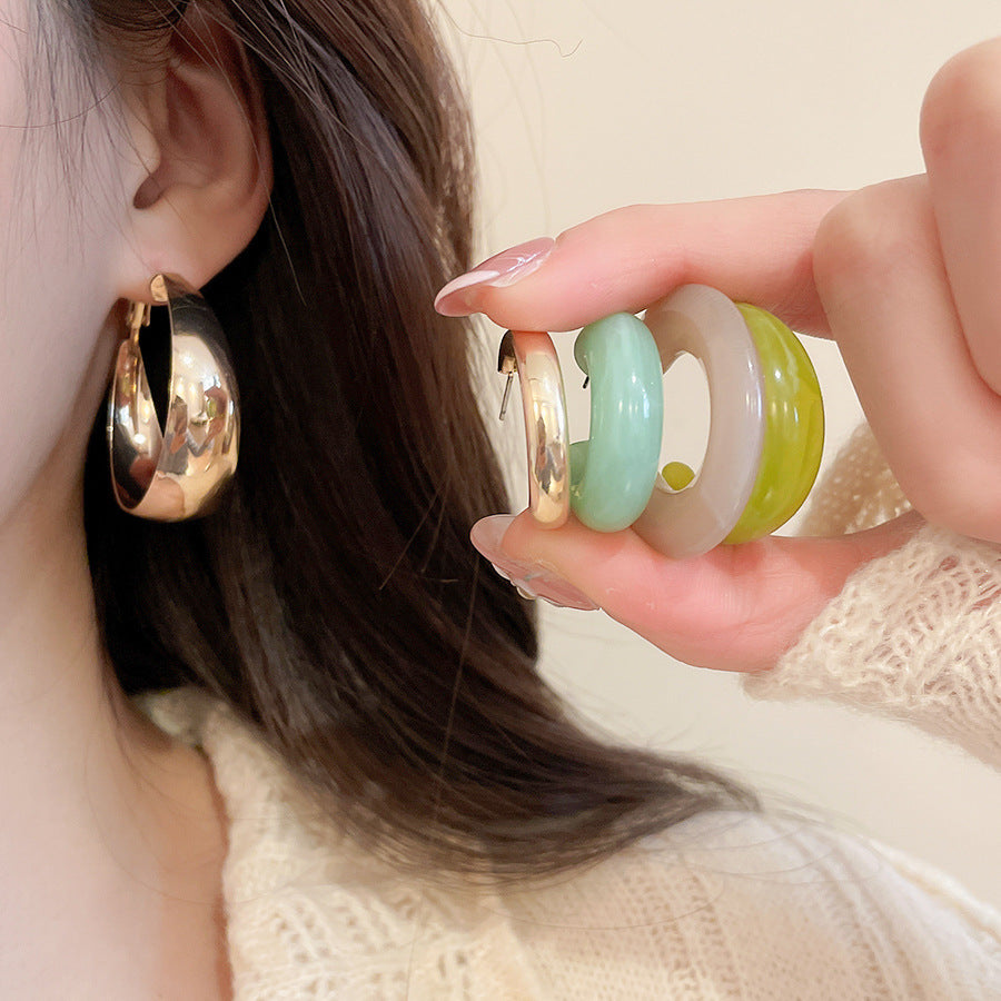 A2廠 韓國韓版壓克力時尚耳環 -5件套 批發 折扣@洽客服 26.01.W1「HE29720 HE29721」