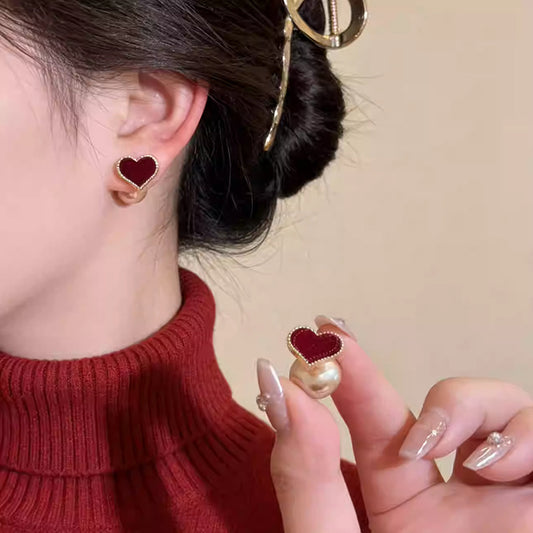 A2廠 韓國韓版植絨愛心珍珠耳環  批發 折扣@洽客服 26.01.W1「HE29818」