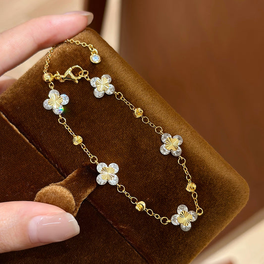 A2廠 韓國韓版鋯石圓形花朵可調式手鍊 批發 折扣@洽客服 25.12.W2「WB1830」