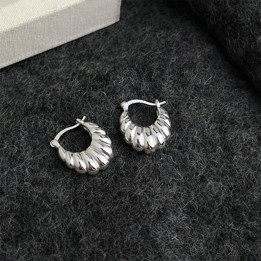 A廠 日韓款牛角包銀針耳環 批發 折扣@洽客服 25.12.W2「4662」