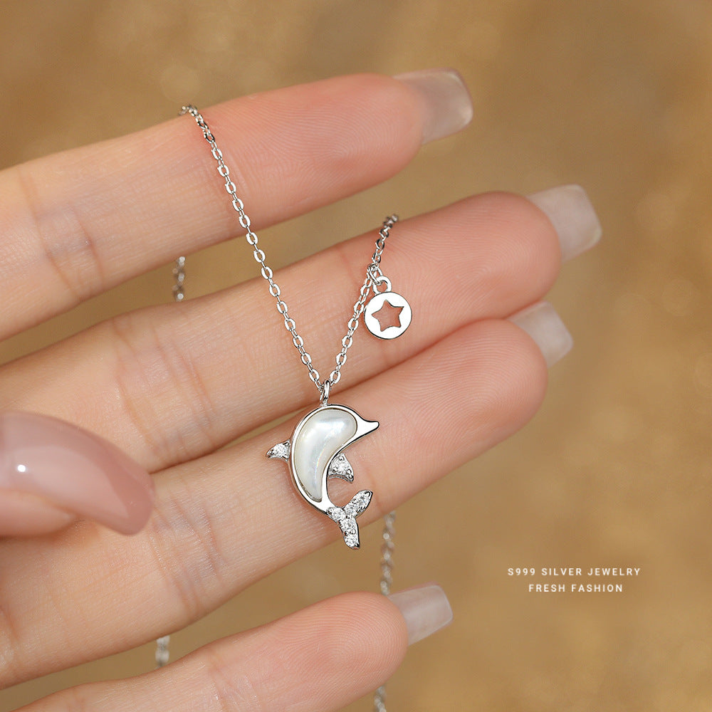 C廠 韓國韓版白貝海豚S999純銀項鍊 批發 折扣@洽客服 24.11.W2「A2666」
