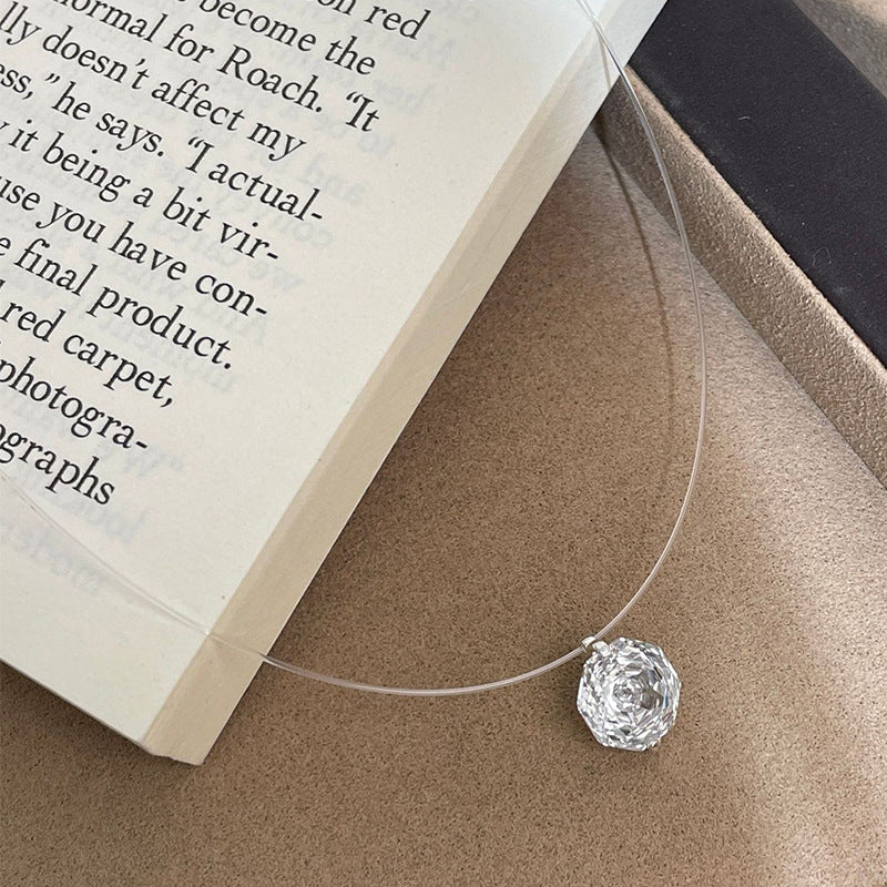 C2廠 韓國韓版玫瑰切人魚淚隱形魚線項鍊 批發 折扣@洽客服 25.10.W5「DQ2212N」