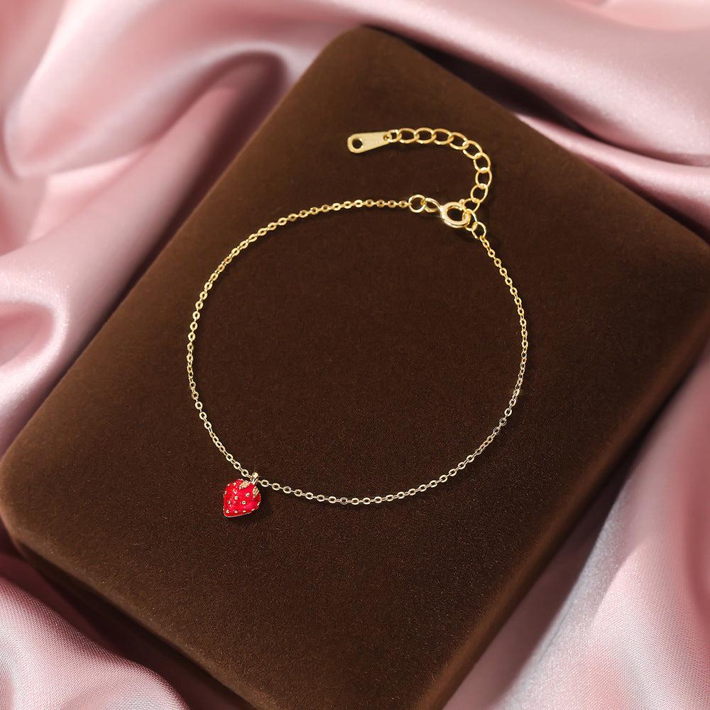 C廠 韓國韓版小清新草莓S999純銀手鍊 批發 折扣@洽客服 25.12.W1「L1215」