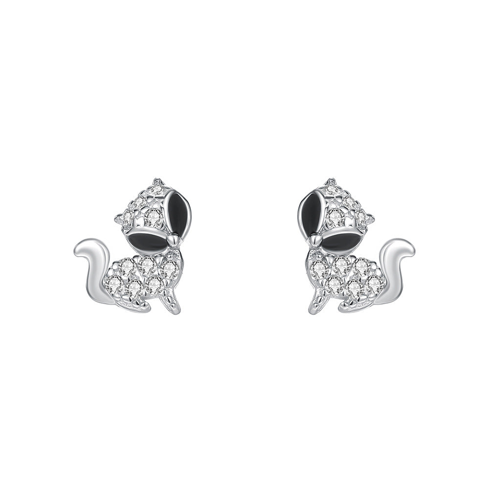 C廠 韓國韓版甜酷風狐狸S925純銀耳環 批發 折扣@洽客服 25.12.W1「E5843」