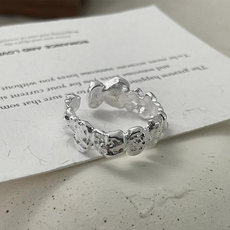 C2廠 韓國韓版褶皺小石S925純銀戒指 批發 折扣@洽客服 25.11.W3「SR1453」