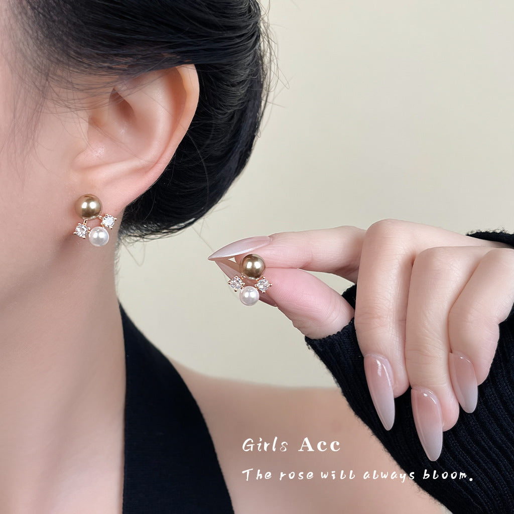 A廠 日韓款咖色珍珠耳環 批發 折扣@洽客服 26.01.W1「6941」