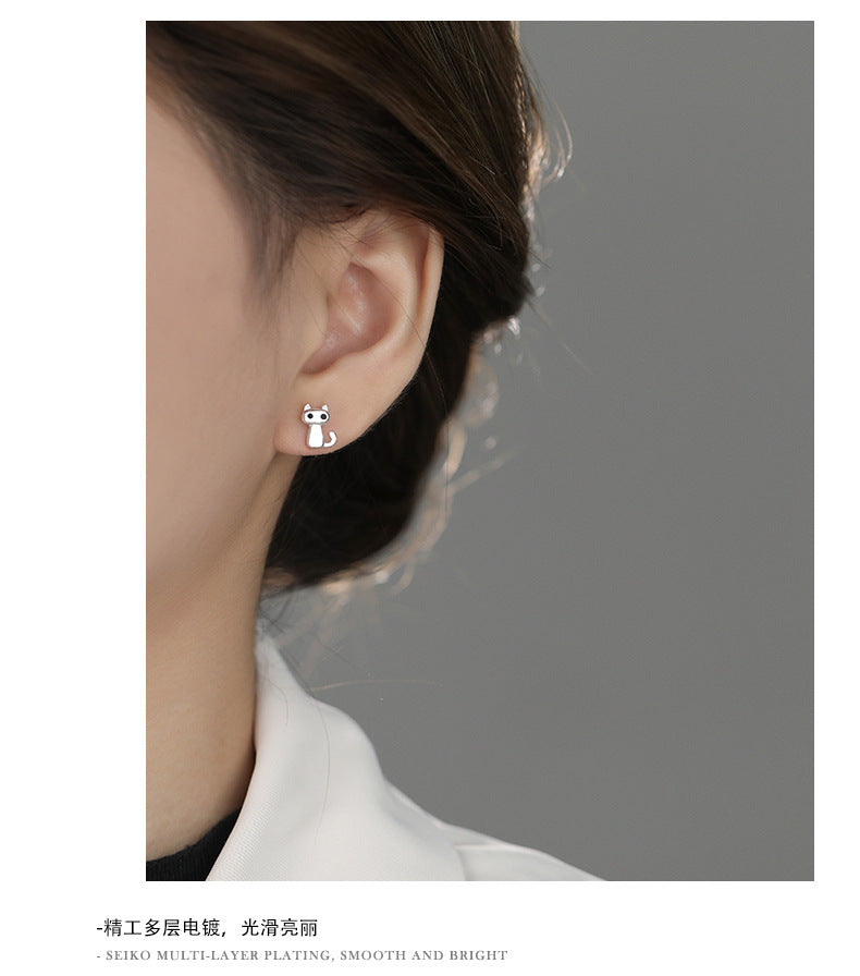 C廠 韓國韓版個性貓與魚S999純銀耳環 批發 折扣@洽客服 26.01.W1「E6046」
