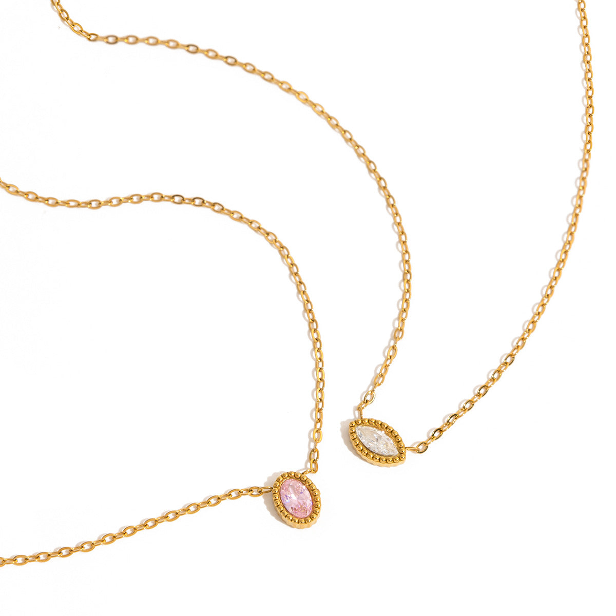 B廠 鈦鋼鍍18K金｜ 馬眼鋯石項鍊 批發 折扣@洽客服 26.01.W2「JDN0210010   JDN0210011」